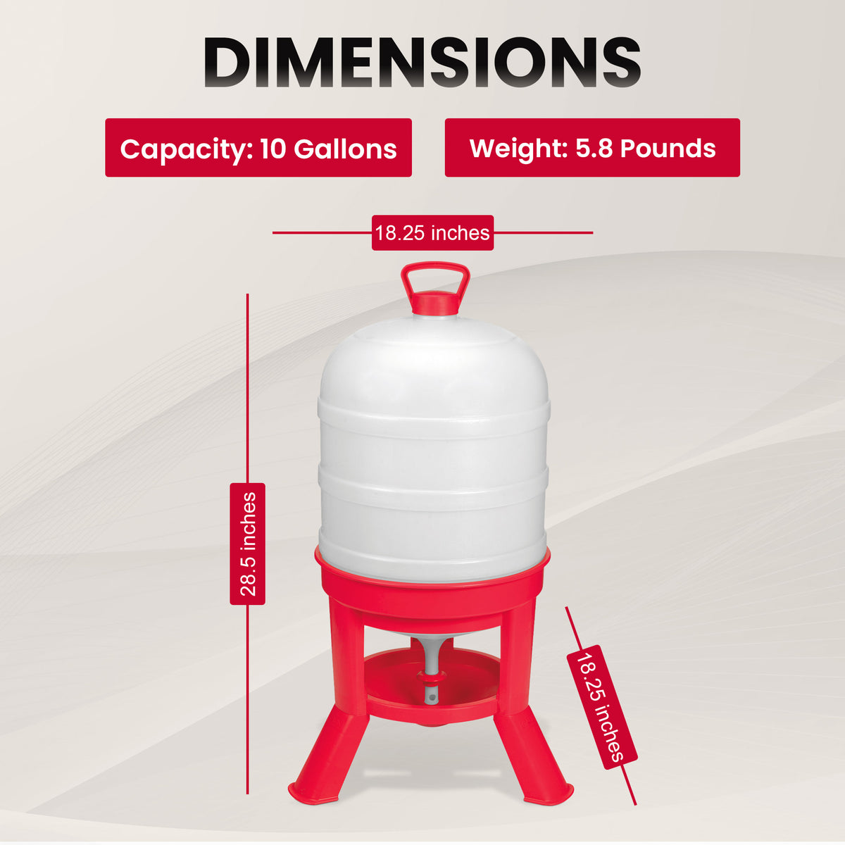 Little Giant 10 Gallon Tank Heavy Duty Poultry Chicken Gravity Waterer (Used)