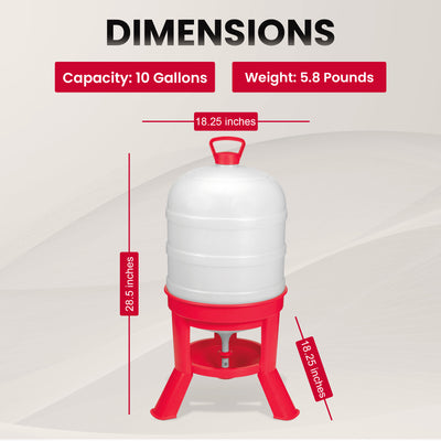 Little Giant 10 Gallon Tank Heavy Duty Poultry Chicken Gravity Waterer (Used)