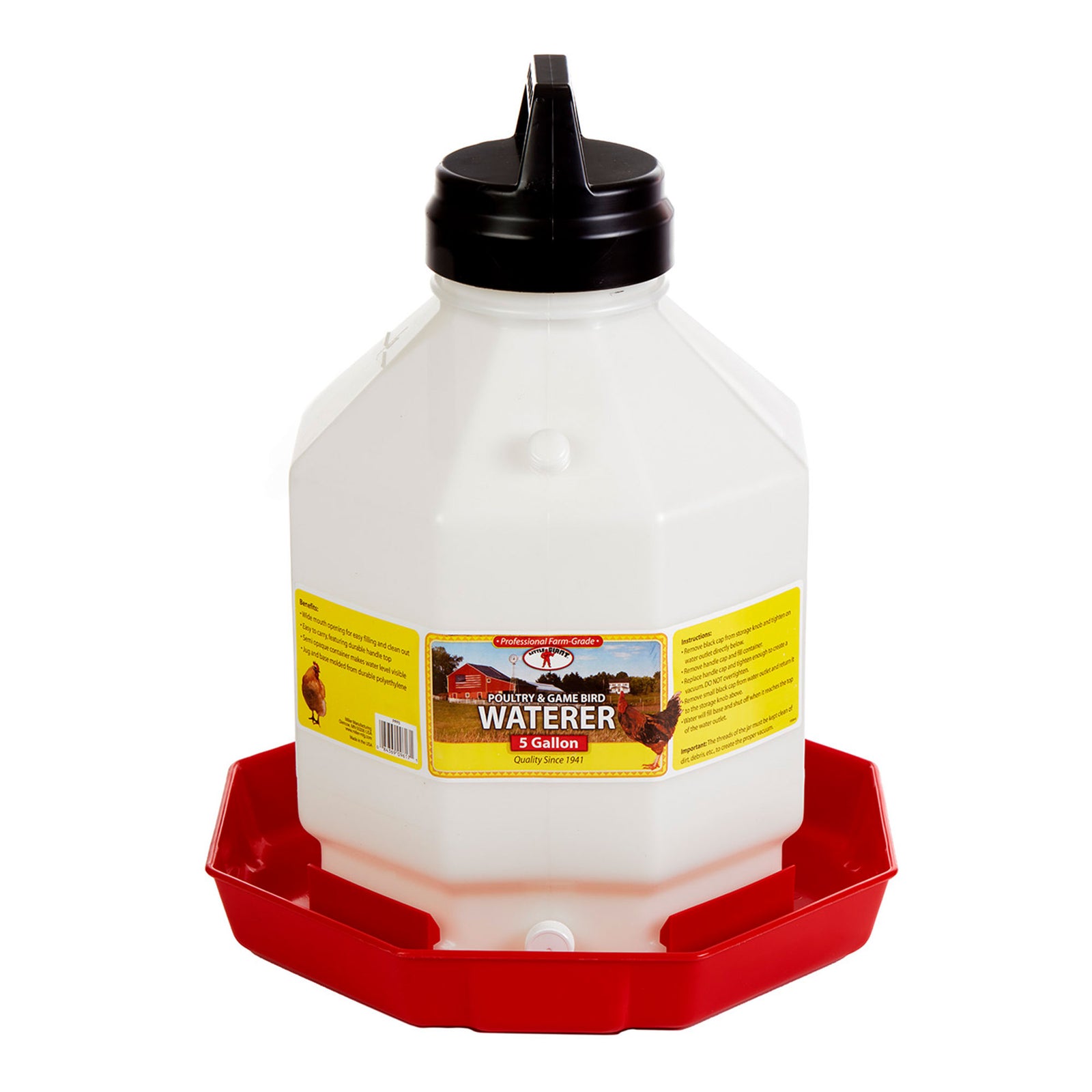 Little Giant 5 Gallon Capacity Automatic Poultry Waterer for Chickens (Open Box) - VMInnovations