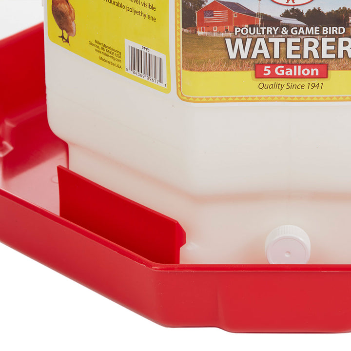 Little Giant PPF5 5 Gallon Automatic Poultry Waterer for Chickens, Red (4 Pack)