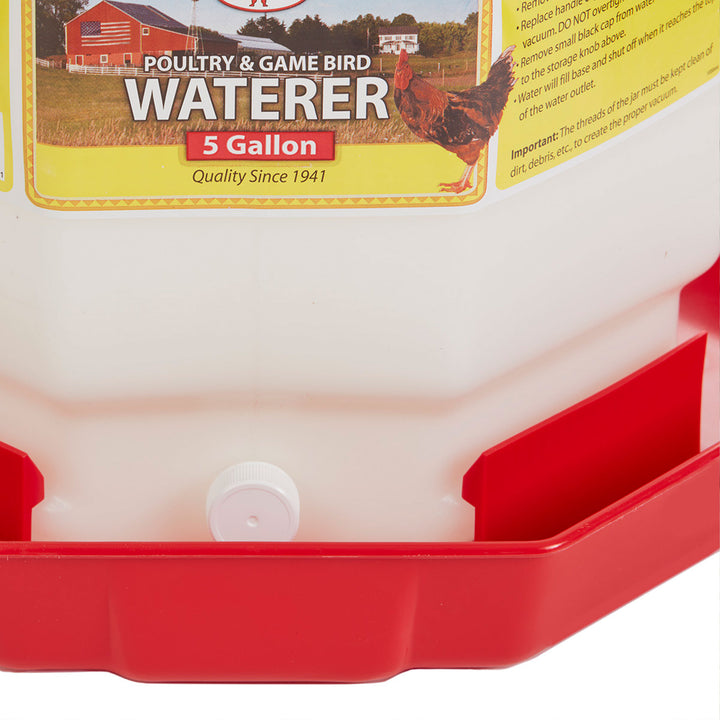 Little Giant PPF5 5 Gallon Automatic Poultry Waterer for Chickens, Red (4 Pack)