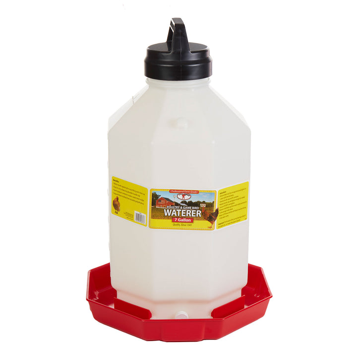 Little Giant PPF7 7 Gallon Capacity Automatic Poultry Waterer for Chickens, Red