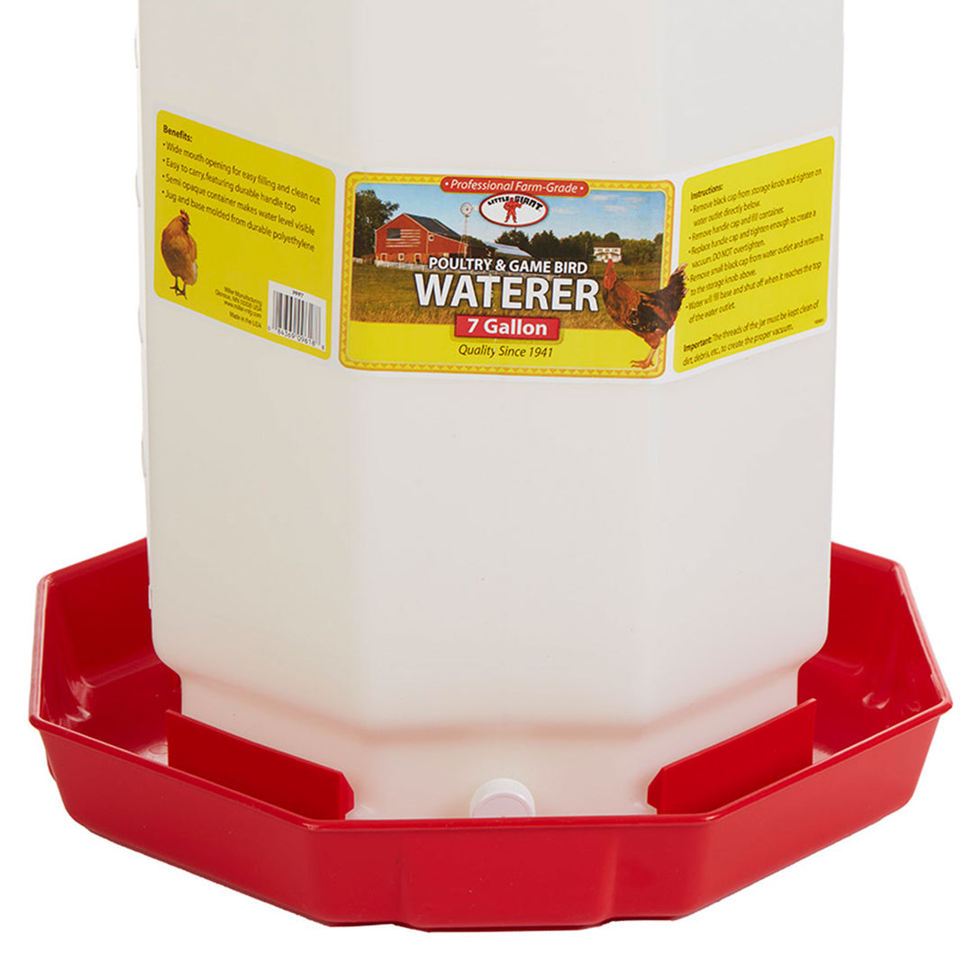 Little Giant PPF7 7 Gallon Capacity Automatic Poultry Waterer for Chickens, Red