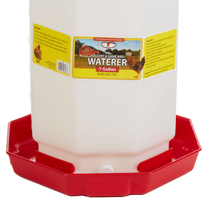 Little Giant PPF7 7 Gallon Capacity Poultry Waterer for Chickens, Red (Open Box)