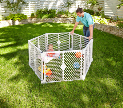North States Superyard Baby Gate Enclosure + Folding ABC Baby Toddler Play Mat - VMInnovations