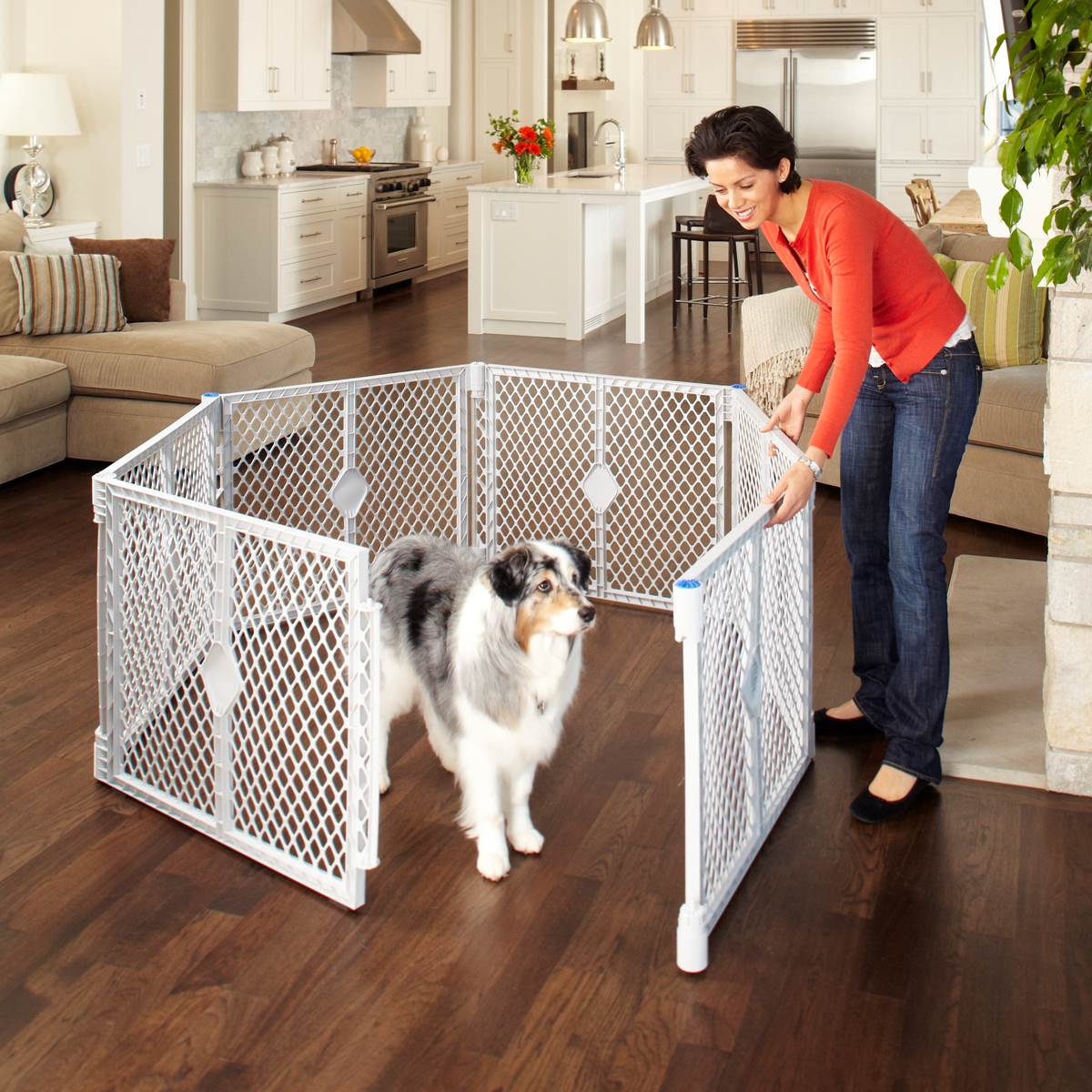 North States Superyard Baby Gate Enclosure + Folding ABC Baby Toddler Play Mat - VMInnovations