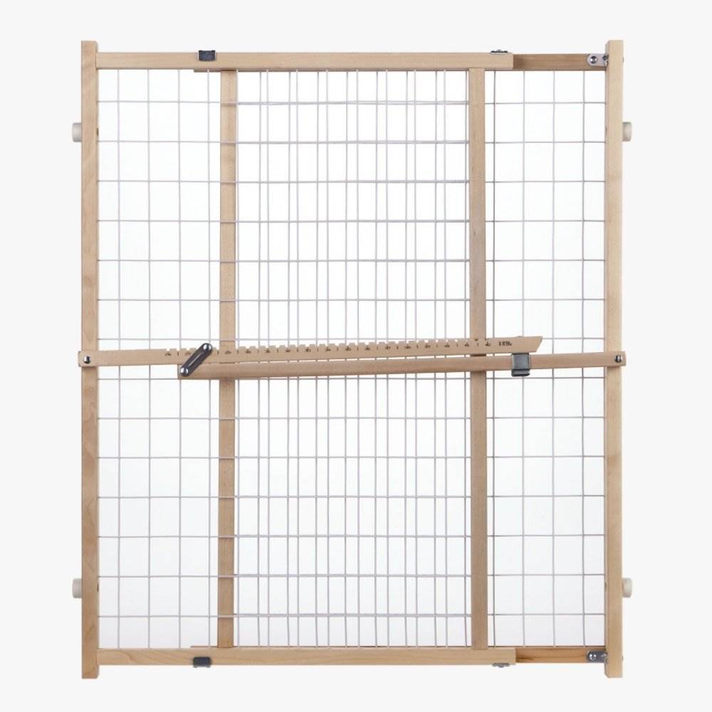 NORTH STATES Wide Wire Mesh Adjust Wood Baby/Child Gate - Open Box