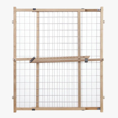 NORTH STATES Wide Wire Mesh Adjust Wood Baby/Child Gate - Open Box