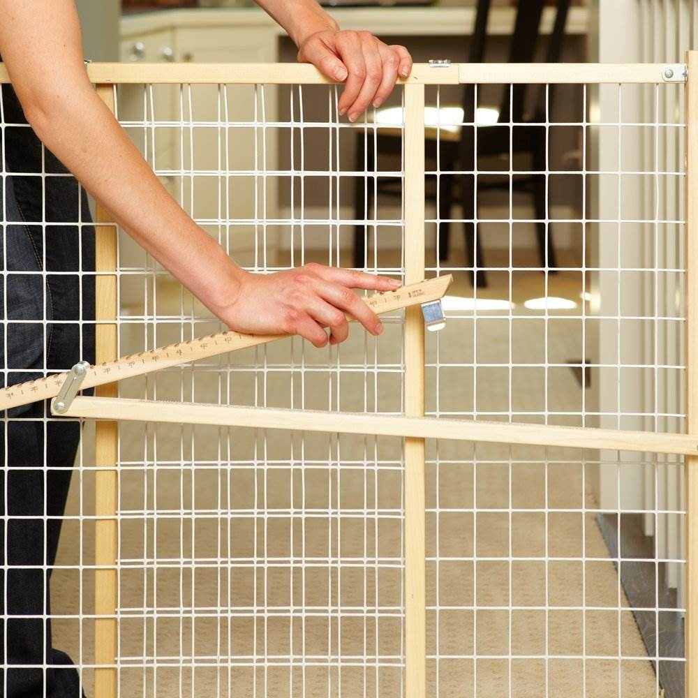 NORTH STATES Wide Wire Mesh Adjust Wood Baby/Child Gate - Open Box