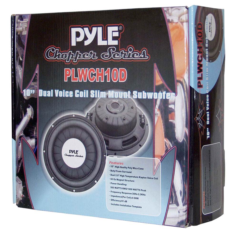 PYLE PLWCH10D 10" 1000W Slim/Shallow Mount Car Audio Subwoofer Sub Woofer DVC