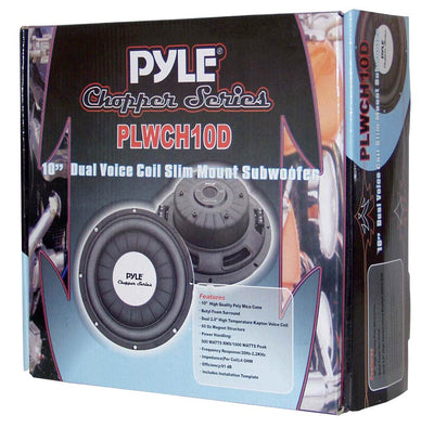 PYLE PLWCH10D 10" 1000W Slim/Shallow Mount Car Audio Subwoofer Sub Woofer DVC