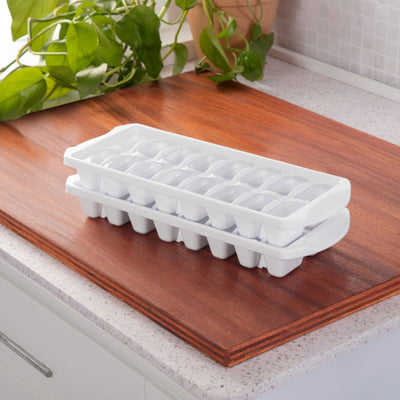 Sterilite BPA Free Flexible Stacking Home Ice Cube Mold Tray, White (12 Pack) - VMInnovations
