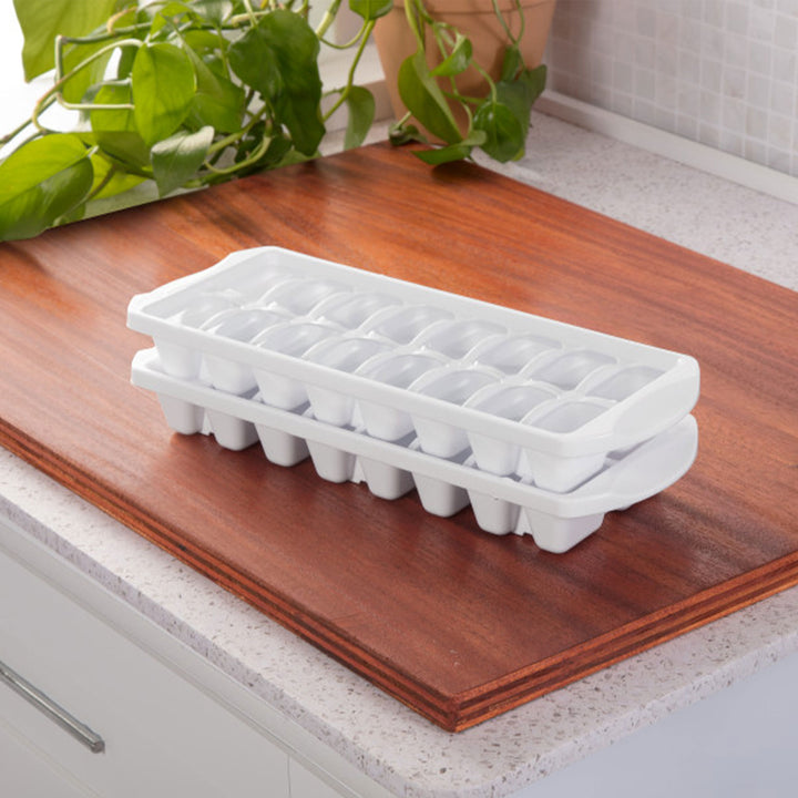 Sterilite BPA Free Flexible Stacking Home Ice Cube Mold Tray, White (12 Pack)