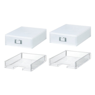 Like-It Universal Organizer Storage Tray Set for Home or Office, Clear (2 Pack)