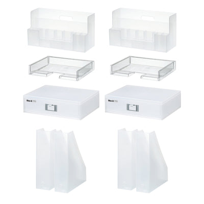 Like-It Universal Organizer Storage Tray Set for Home or Office, Clear (8 Pack)