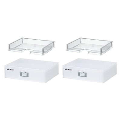 Like-It Universal Organizer Storage Tray Set for Home or Office, Clear (4 Pack)