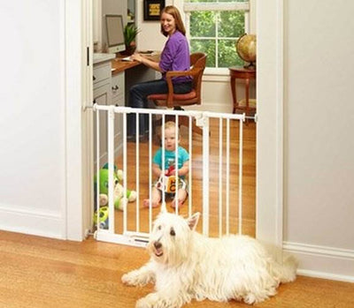 North States Easy Close 28-38.5" Metal Baby Child Pet Safety Gate, White (Used)