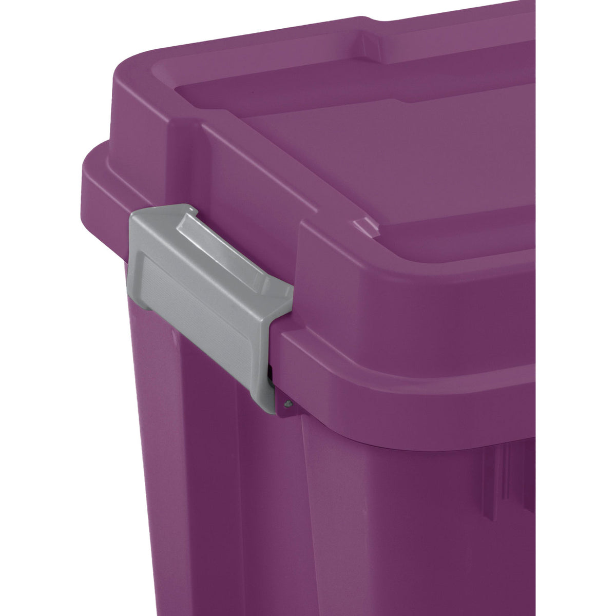 Sterilite 20 Gal Gasket Tote Storage Container Box w/ Lid, Purple/Gray (4 Pack)