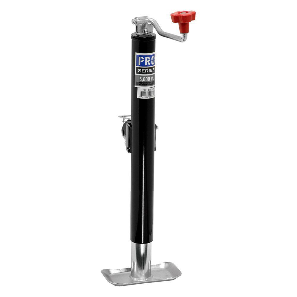 Pro Series Weld On 5000 Pound Capacity Topwind Swivel Trailer Jack w/ Footplate - VMInnovations