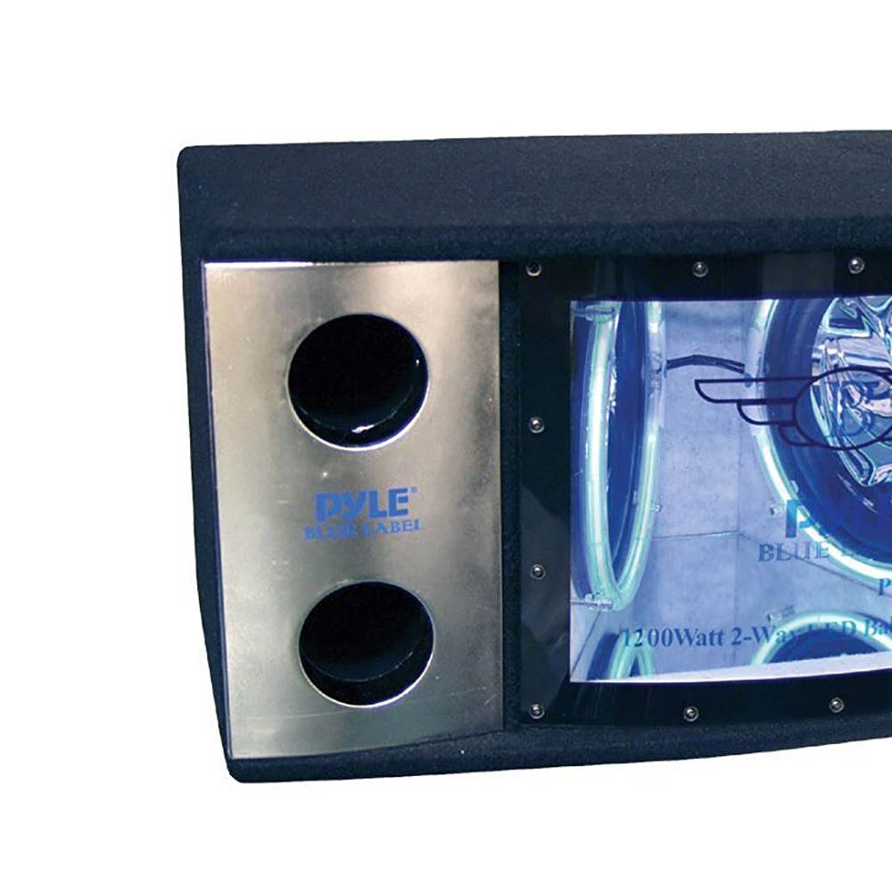 2) Dual 12" 1200W Car Audio Subwoofers/Subs Box NEON