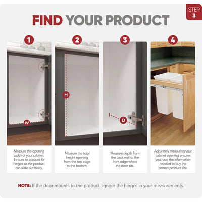 Rev-A-Shelf 175 Double 35-Qt Top Mount Pullout Wastebasket, 1.75 In. (Open Box)