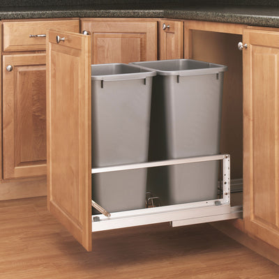 Rev-A-Shelf Double 50-Quart Pull-Out Soft-Close Waste Containers (Used)