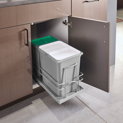 Rev-A-Shelf 5SBWC-815S-1 2 Bin Sink Base Pull Out Waste Containers (Open Box)