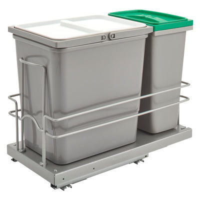 Rev-A-Shelf Undermount Pull Out Trash Can Recycle Bin w/Soft-Close, 5SBWC-815S-1
