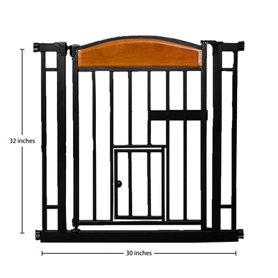Carlson Pet Design Paw Auto Close Walk Through Indoor Pet Gate, Steel (Used)