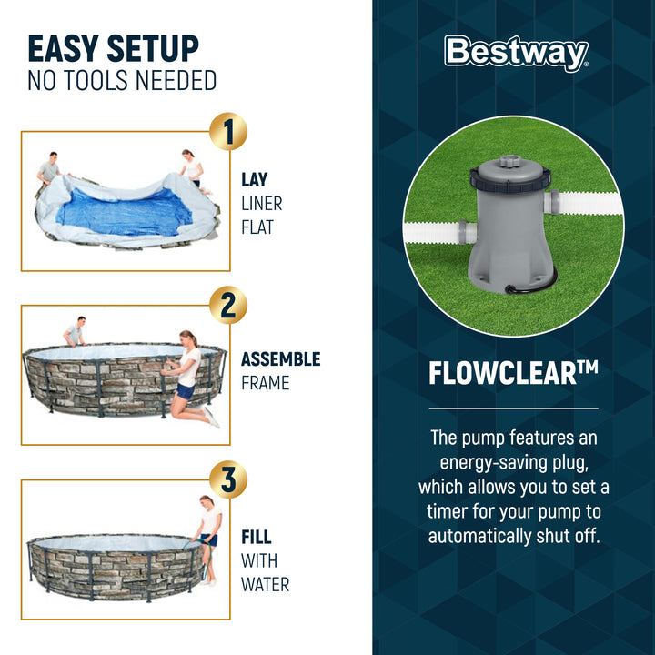 Bestway 56817E 12' x 30" Steel Pro Max Round Above Ground Pool w/ Pump(Open Box)