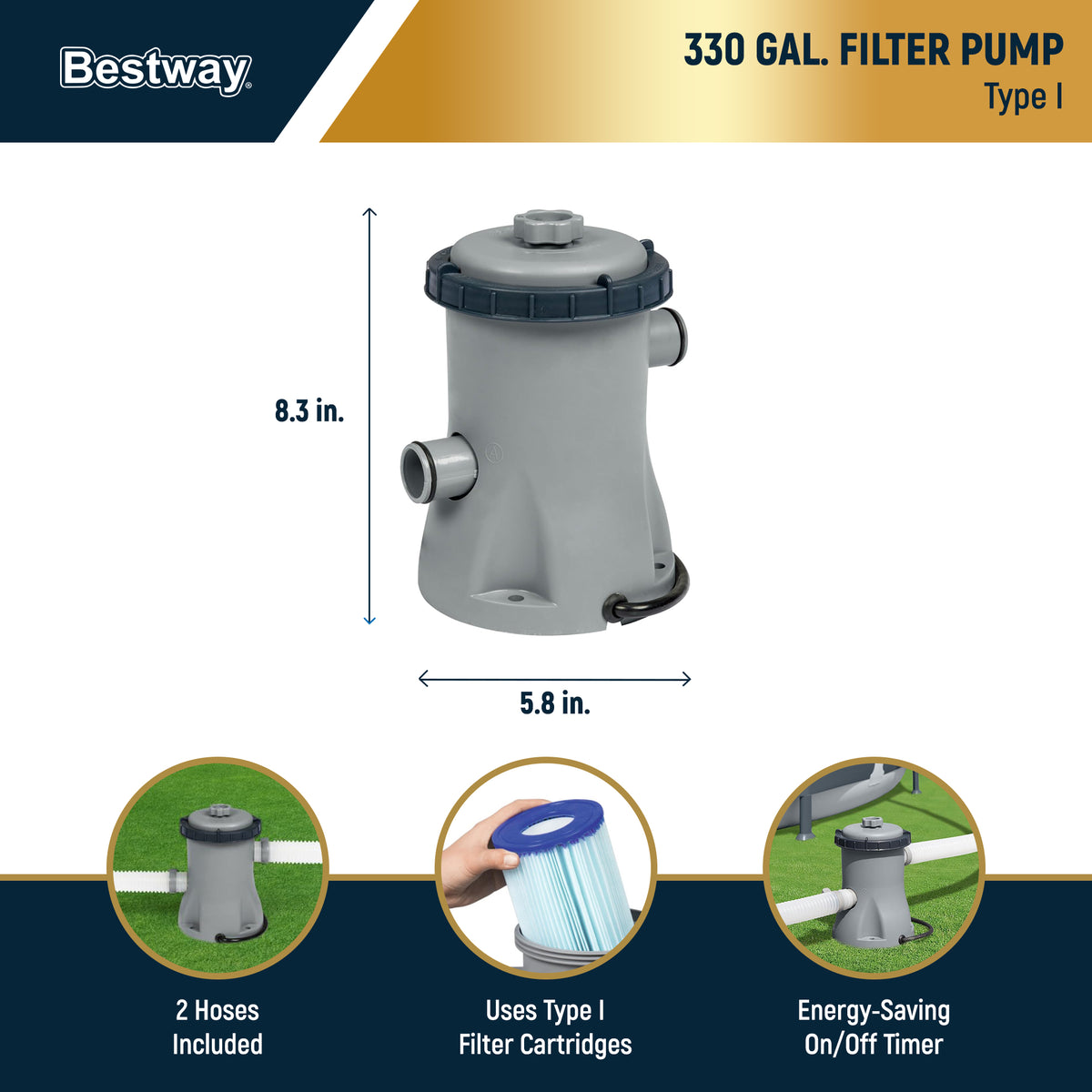 Bestway 12' x 30" Steel Pro Max Round Above Ground Pool w/ Pump (For Parts)