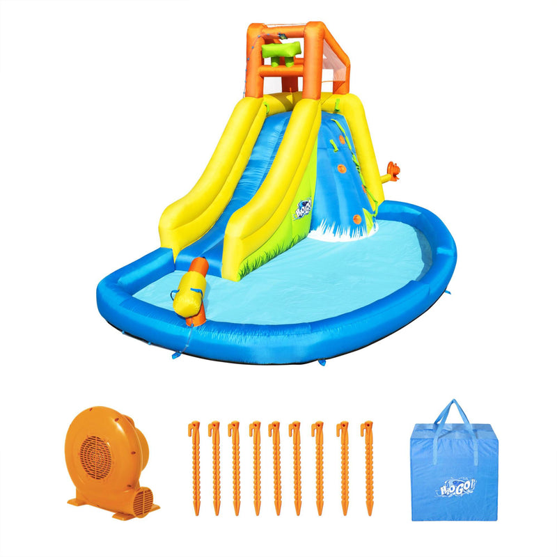 H2OGO! Mount Splashmore Inflatable Outdoor Water Splash Park with Slide (Used)