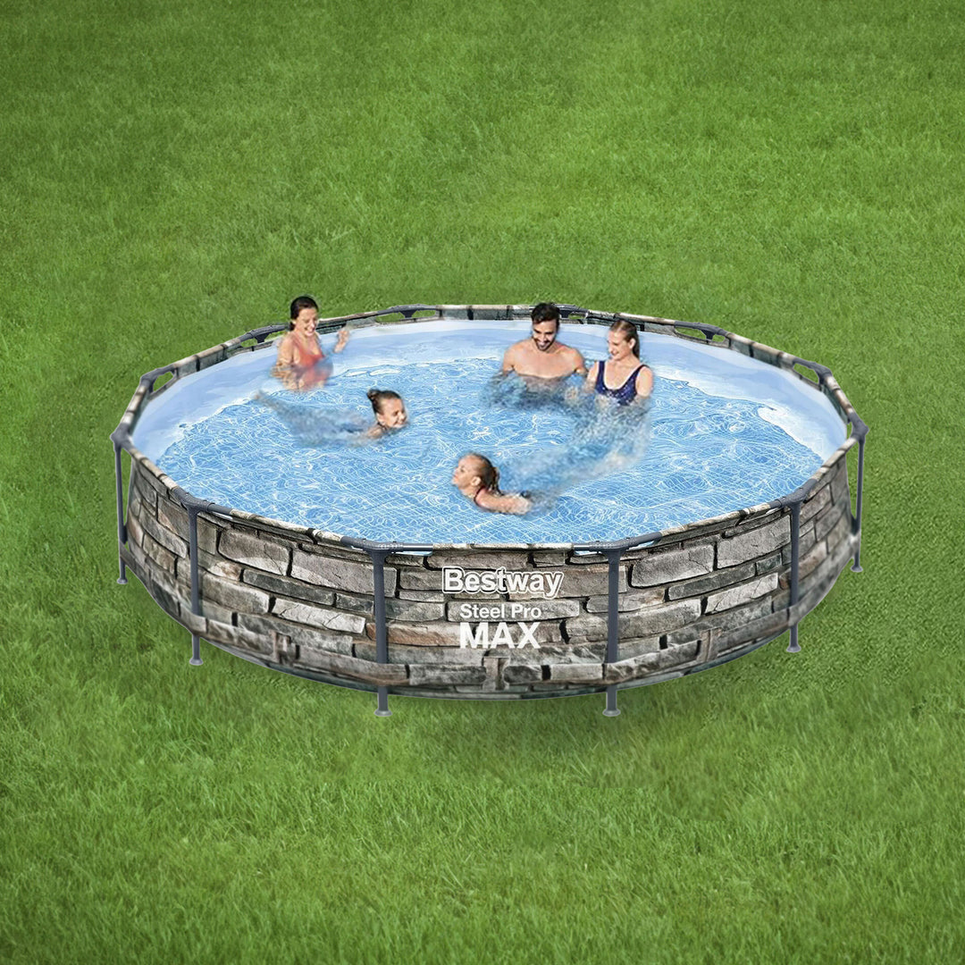 Bestway 56817E 12' x 30" Steel Pro Max Round Above Ground Pool w/ Pump(Open Box)