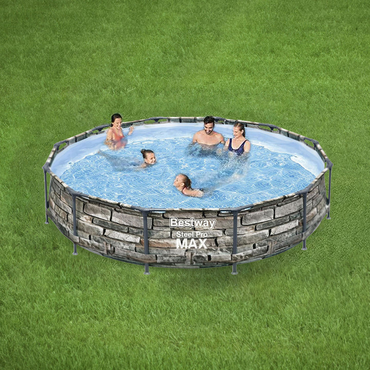 Bestway 12' x 30" Steel Pro Max Round Above Ground Pool w/ Pump (For Parts)