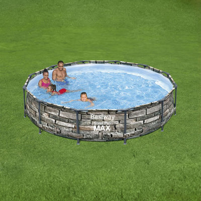 Bestway 12' x 30" Steel Pro Max Round Above Ground Pool w/ Pump (For Parts)