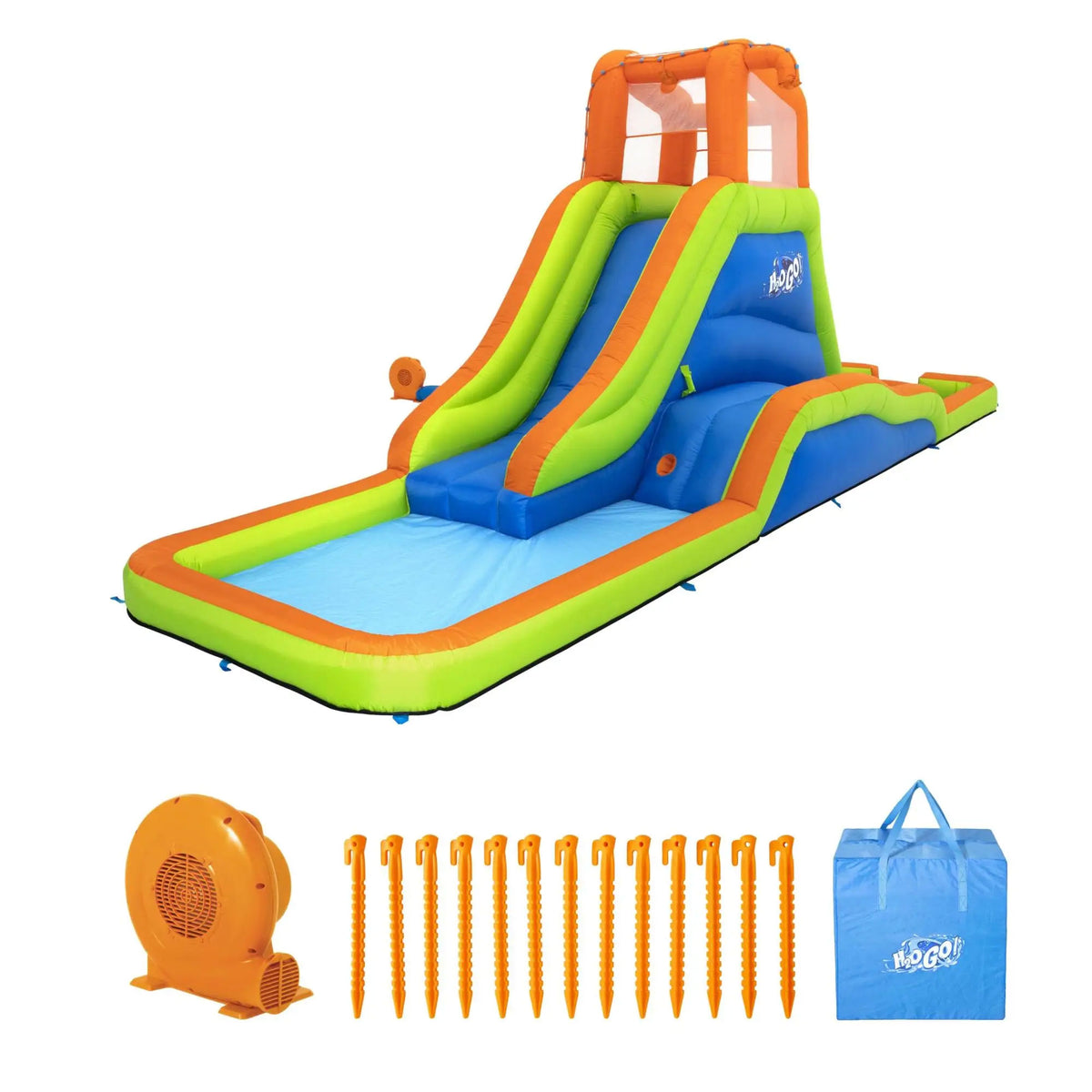 H2OGO! Aquaventure Inflatable Outdoor Mega Water Slide Park Bounce House (Used)