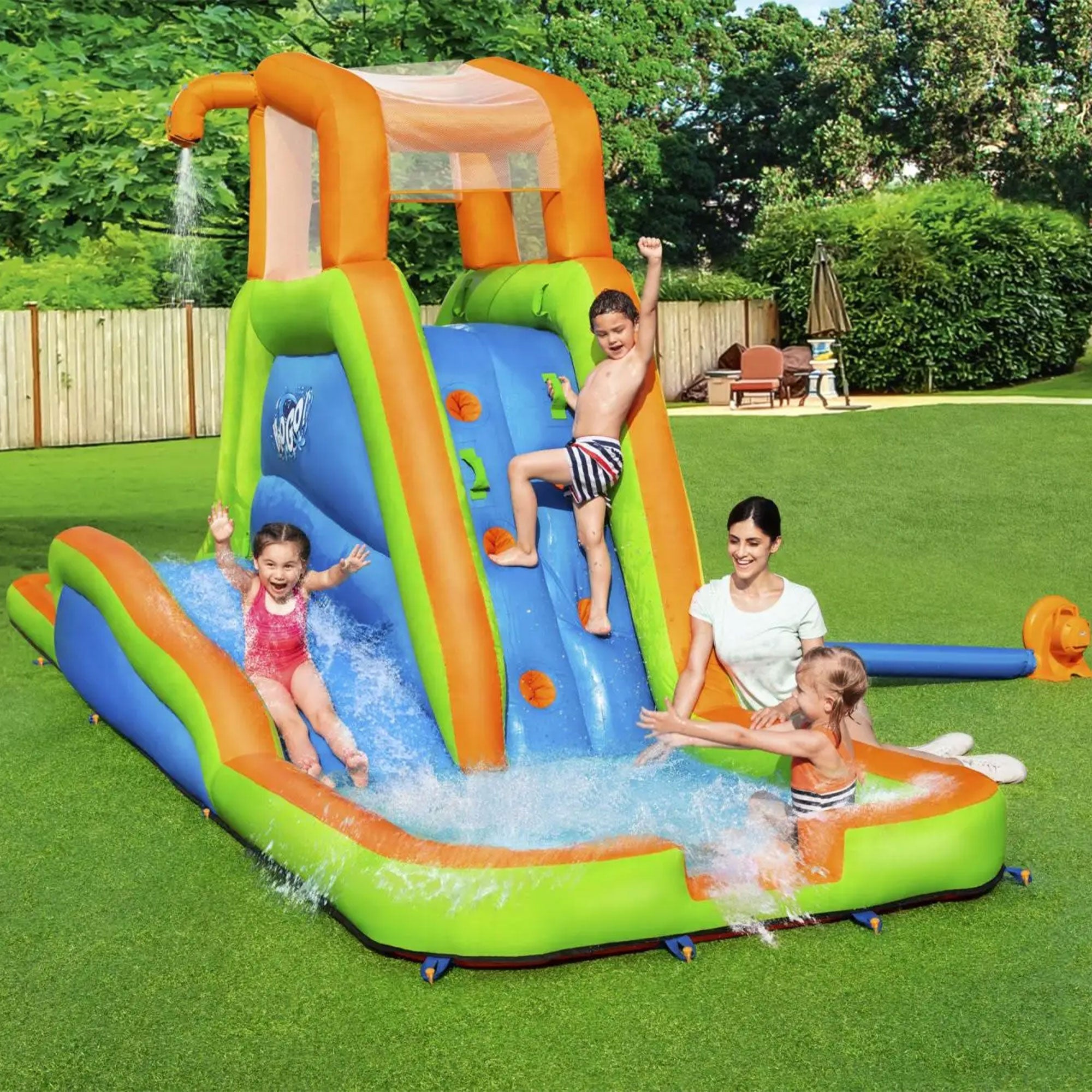 H2OGO! Kids Inflatable Outdoor Mega Water Slide Park Bounce House (Open Box)