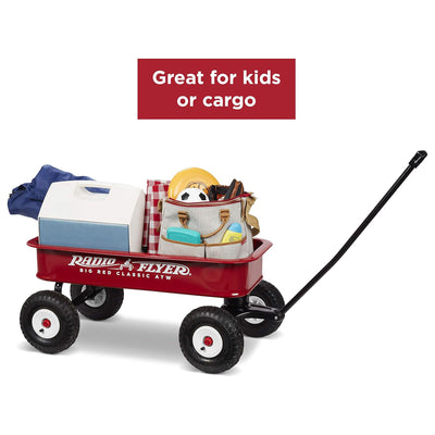 Radio Flyer Steel Wagon, Walking & Riding Cart for Kids Age 1-5, Big Red Classic