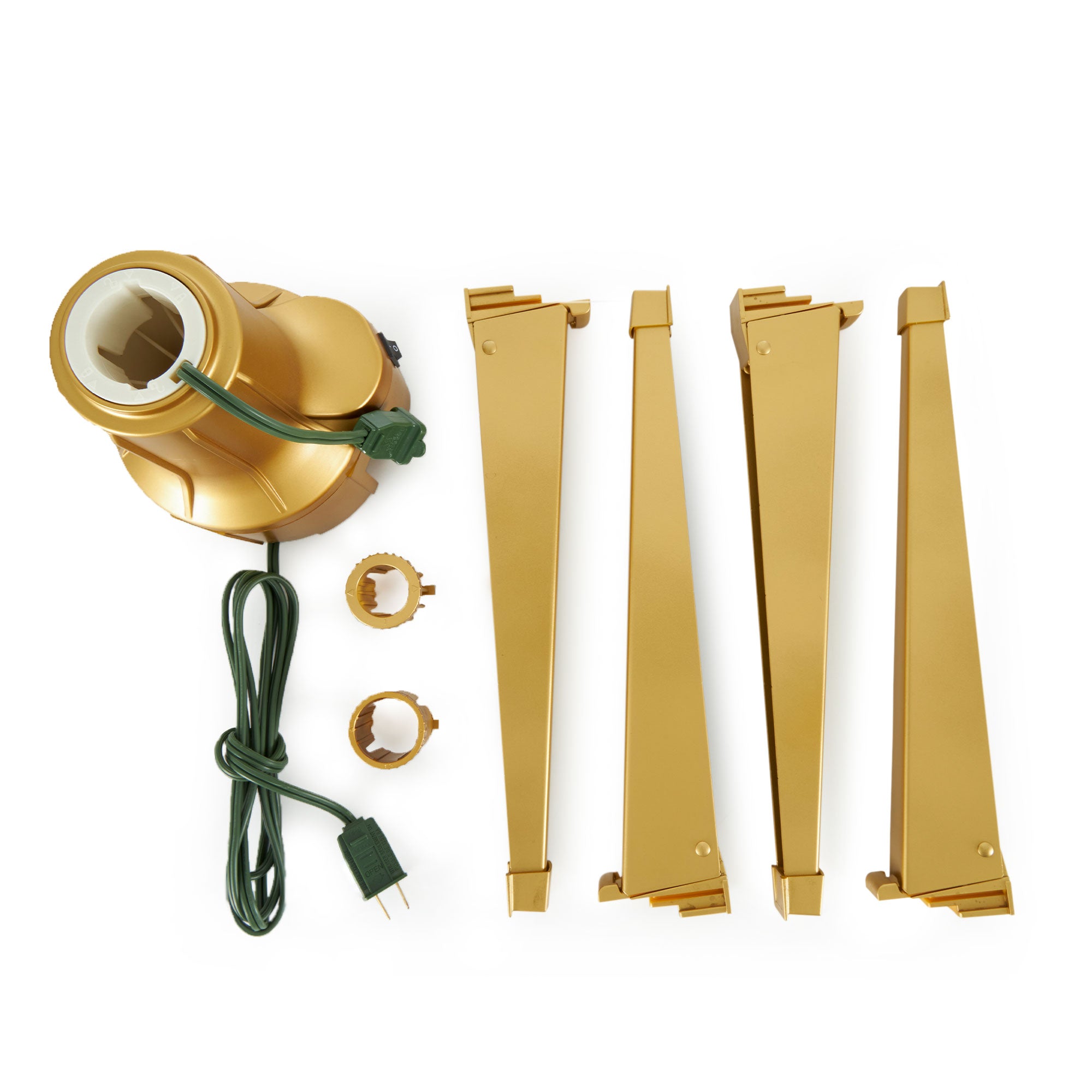 Home Heritage Electric Metal Rotating Tree Stand for 7 Ft Trees, Gold(For Parts)