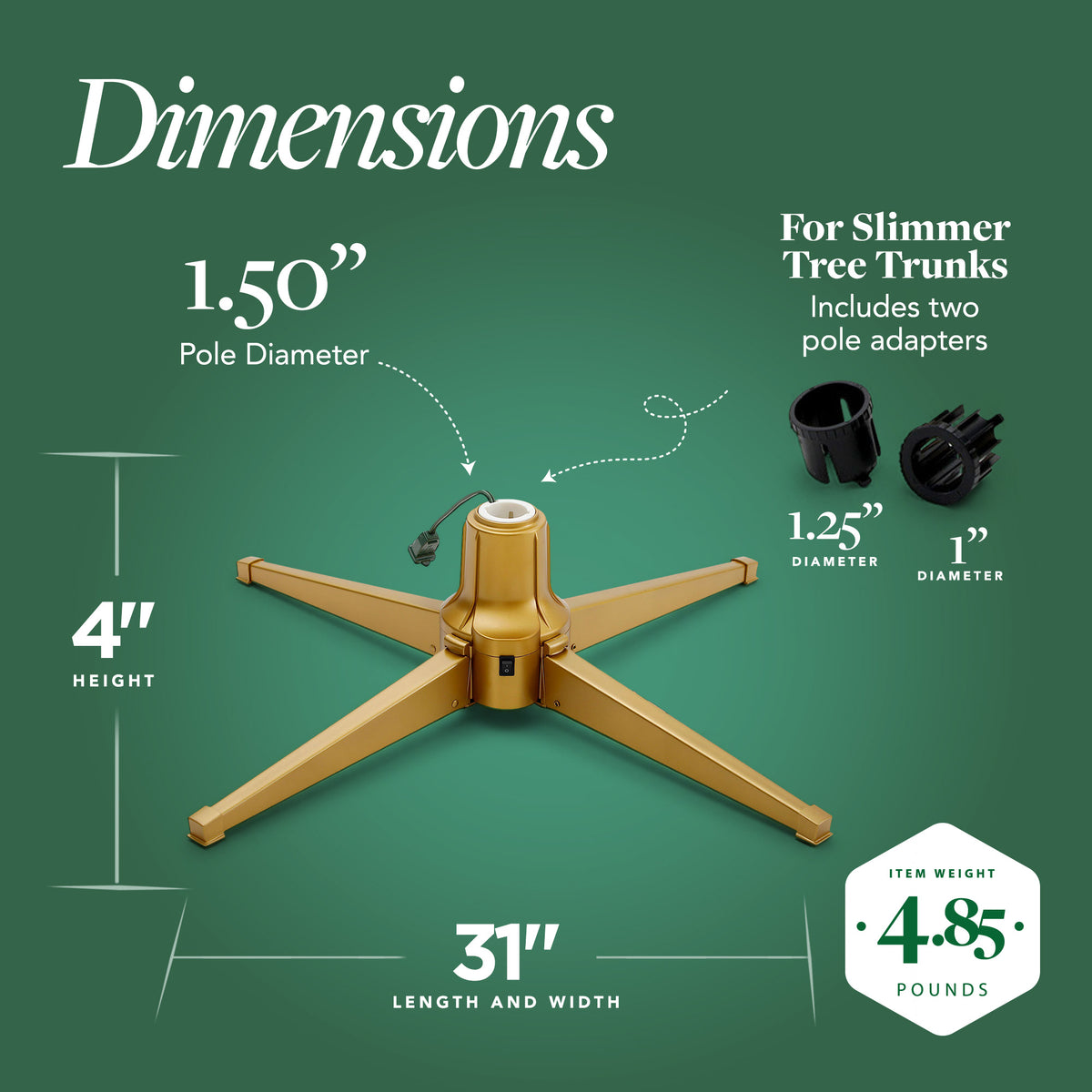 Home Heritage Metal Rotating Christmas Tree Stand for Holiday Trees Up to 7.5 ft