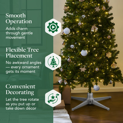 Home Heritage Metal Rotating Christmas Tree Stand for Holiday Trees Up to 7.5 ft