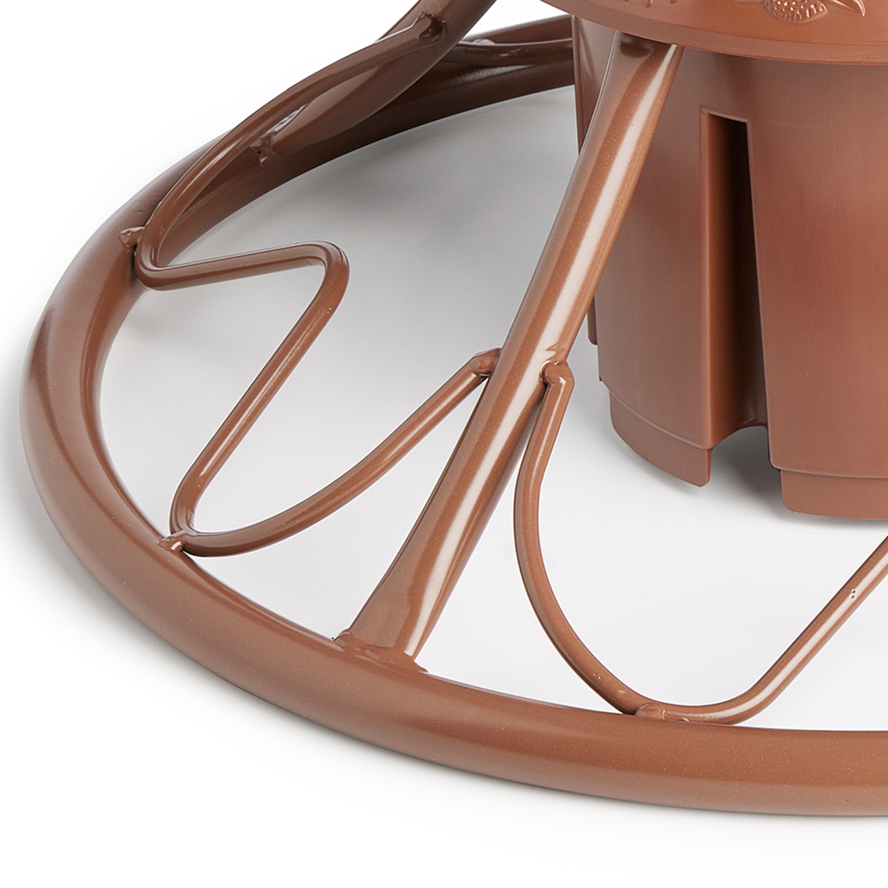 Home Heritage 1-1.75" Artificial Christmas Tree Base Rotating Metal Stand, Brown - VMInnovations