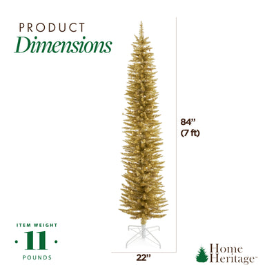 Home Heritage 7 Foot Prelit Christmas Tree with Stand, Champagne (Open Box) - VMInnovations