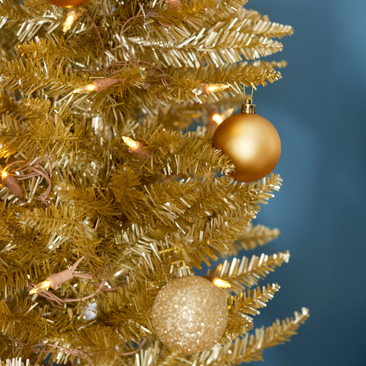 Home Heritage 7 Foot Prelit Artificial Christmas Tree w/ Stand, Champagne (Used) - VMInnovations