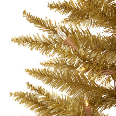 Home Heritage 7 Foot Prelit Christmas Tree with Stand, Champagne (Open Box) - VMInnovations