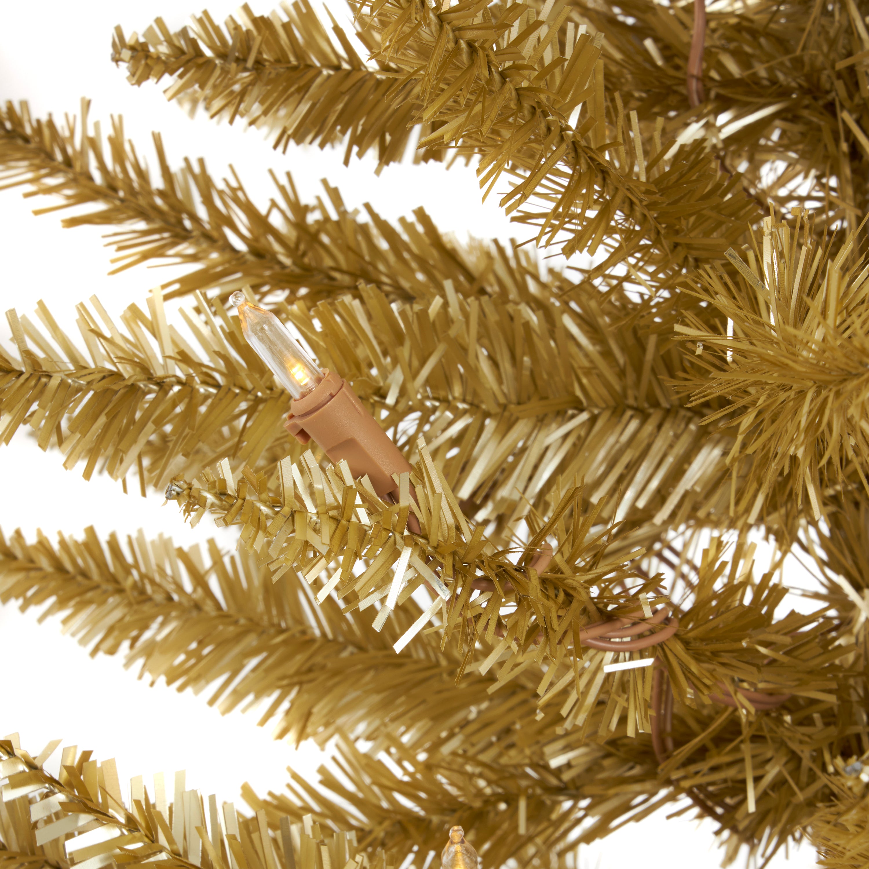 Home Heritage 7 Foot Prelit Christmas Tree with Stand, Champagne (Open Box) - VMInnovations