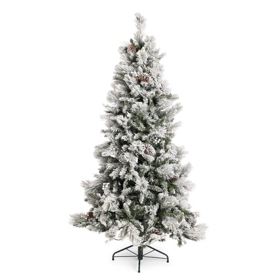 Home Heritage 6.5 Foot Snowdrift Flocked Pine Prelit Tree Berries (For Parts)
