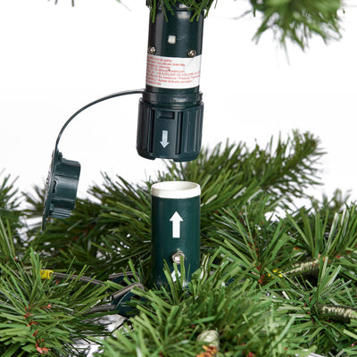 Home Heritage 6.5' Prelit Snowdrift Flocked Christmas Tree w/Berries & Pinecones