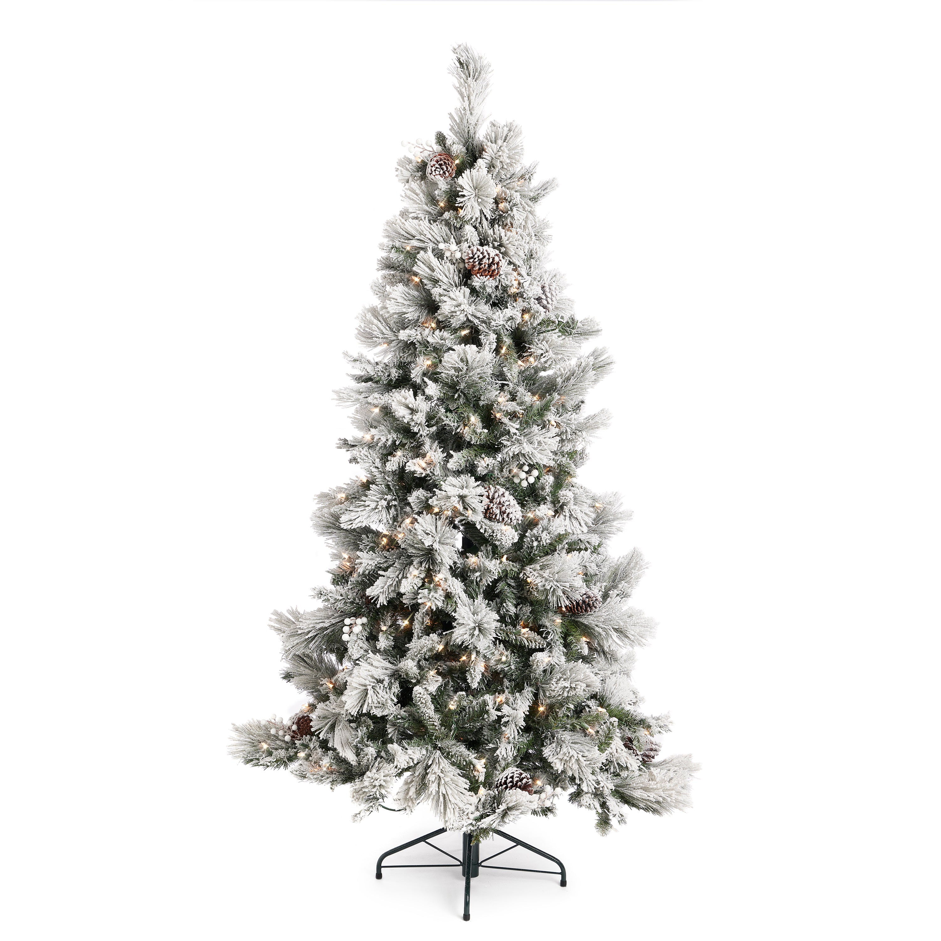 Home Heritage Snowdrift 7.5' PreLit Artificial Tree, Berries/Pinecones (Used) - VMInnovations