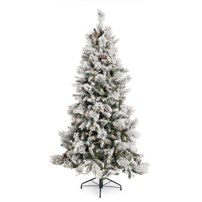 Home Heritage Snowdrift 7.5' PreLit Artificial Tree, Berries/Pinecones (Used) - VMInnovations